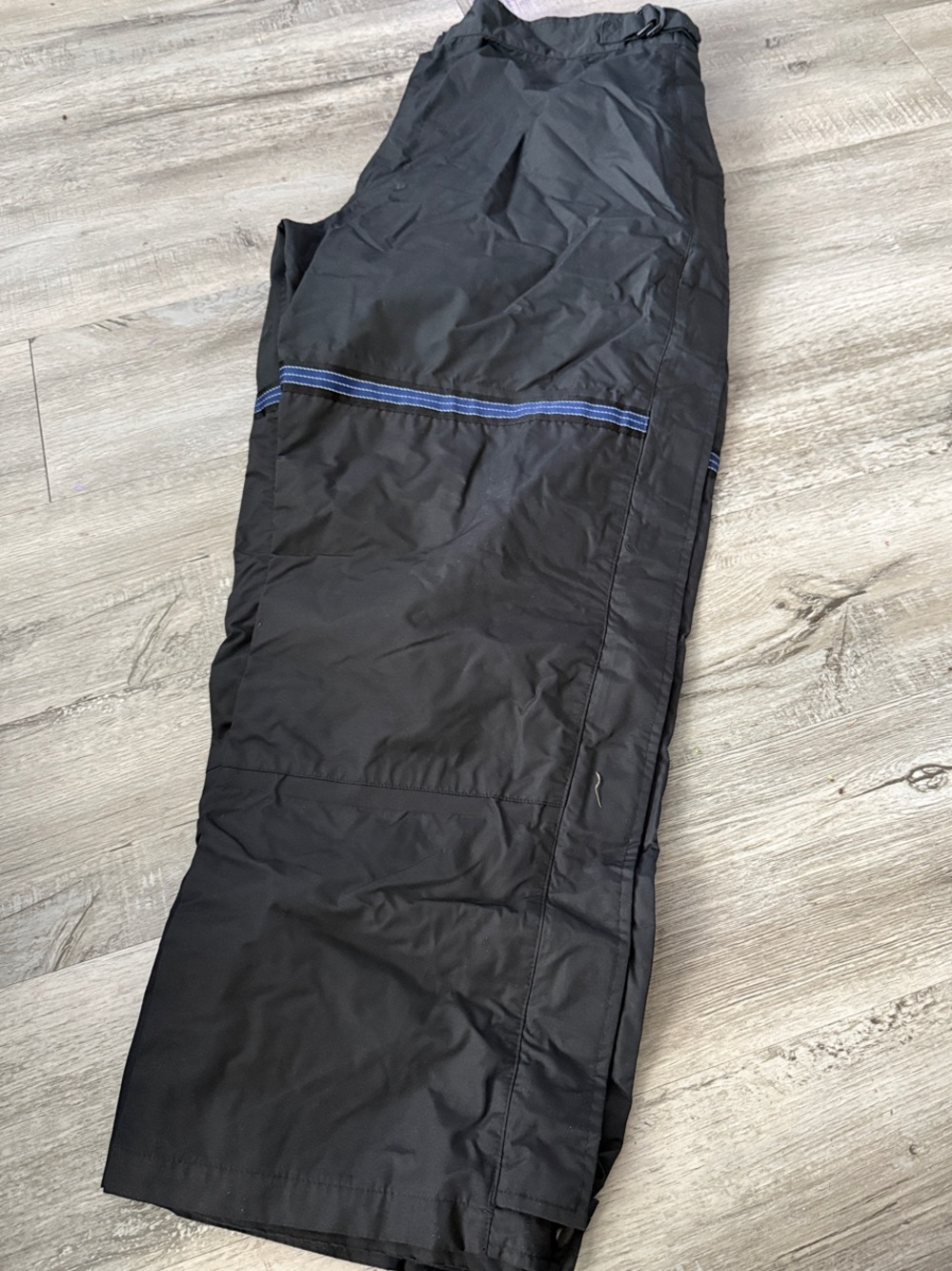 Delta Black Cargo Pants with Blue Accent